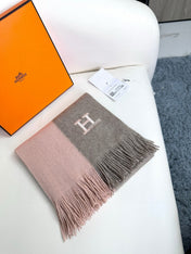 KNIT SCARF 180 IN LIGHT PINK MIX GREY CASHMERE
