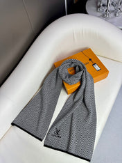 SCARF 180 CM IN BLACK MIX WHITE CASHMERE 393155