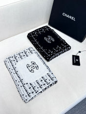 SCARF 180 CM IN WHITE MIX BLACK CASHMERE 403851