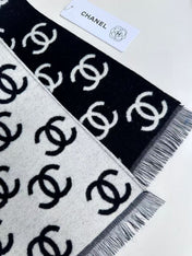 CHANEL 25S SCARF 180 IN CASHMERE WOOL 733942