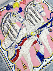 HERMES 26S PRINTED SQUARE SCARF 135 IN CASHMERE AND SILK 309423