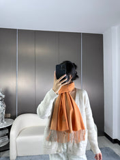 HERMES 26S LONG SCARF 190 IN CASHMERE 309792