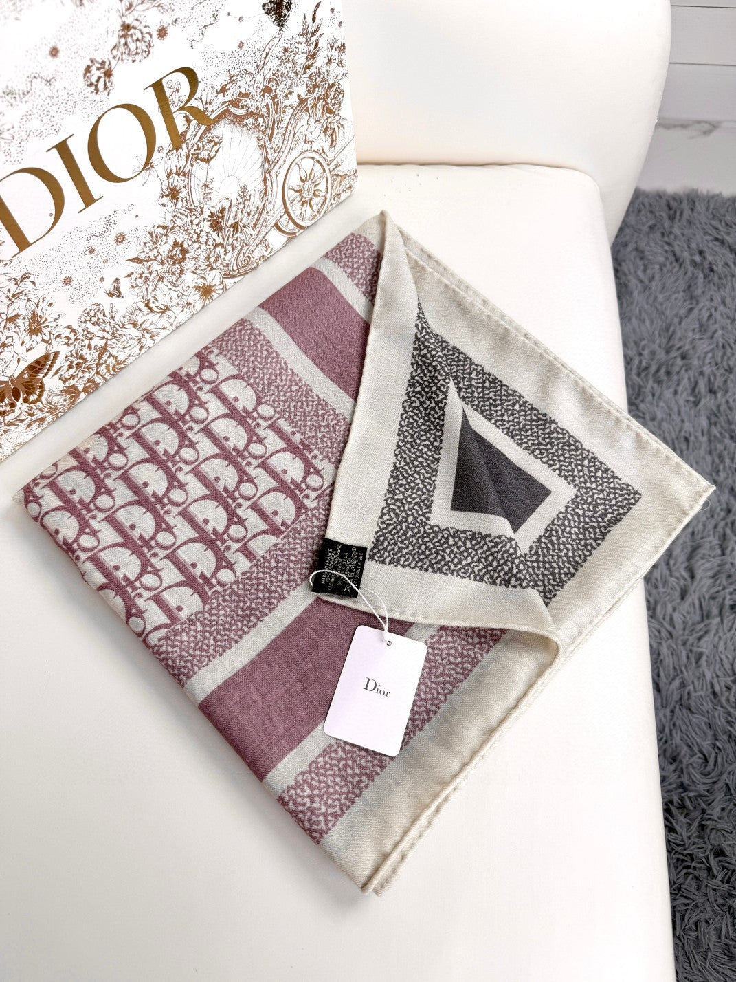 DIOR 26S SCARF 140CM IN CASHMERE SILK 304568