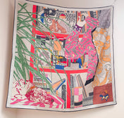 HERMES 26S PRINTED SQUARE SCARF 88 IN SILK 309444