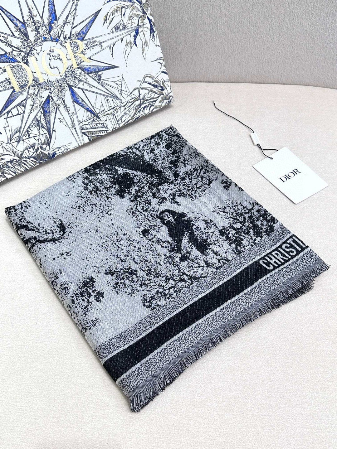 DIOR 26S SCARF 140 IN CASHMERE AND SILK 427200