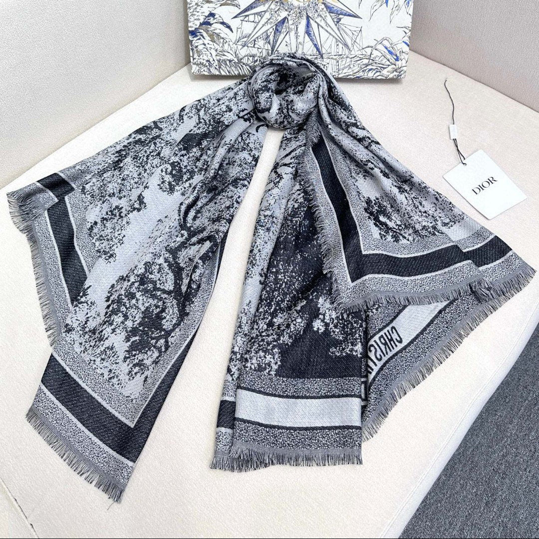 DIOR 26S SCARF 140 IN CASHMERE AND SILK 427200
