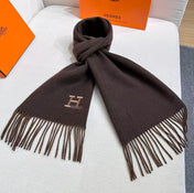 HERMES 26S SCARF 190 IN CASHMERE WOOL BLEND 492375