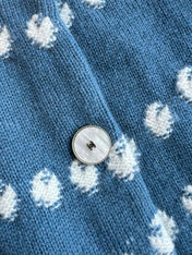 Chanel 25P Cardigan Dark Blue Mix White Cashmere 229517