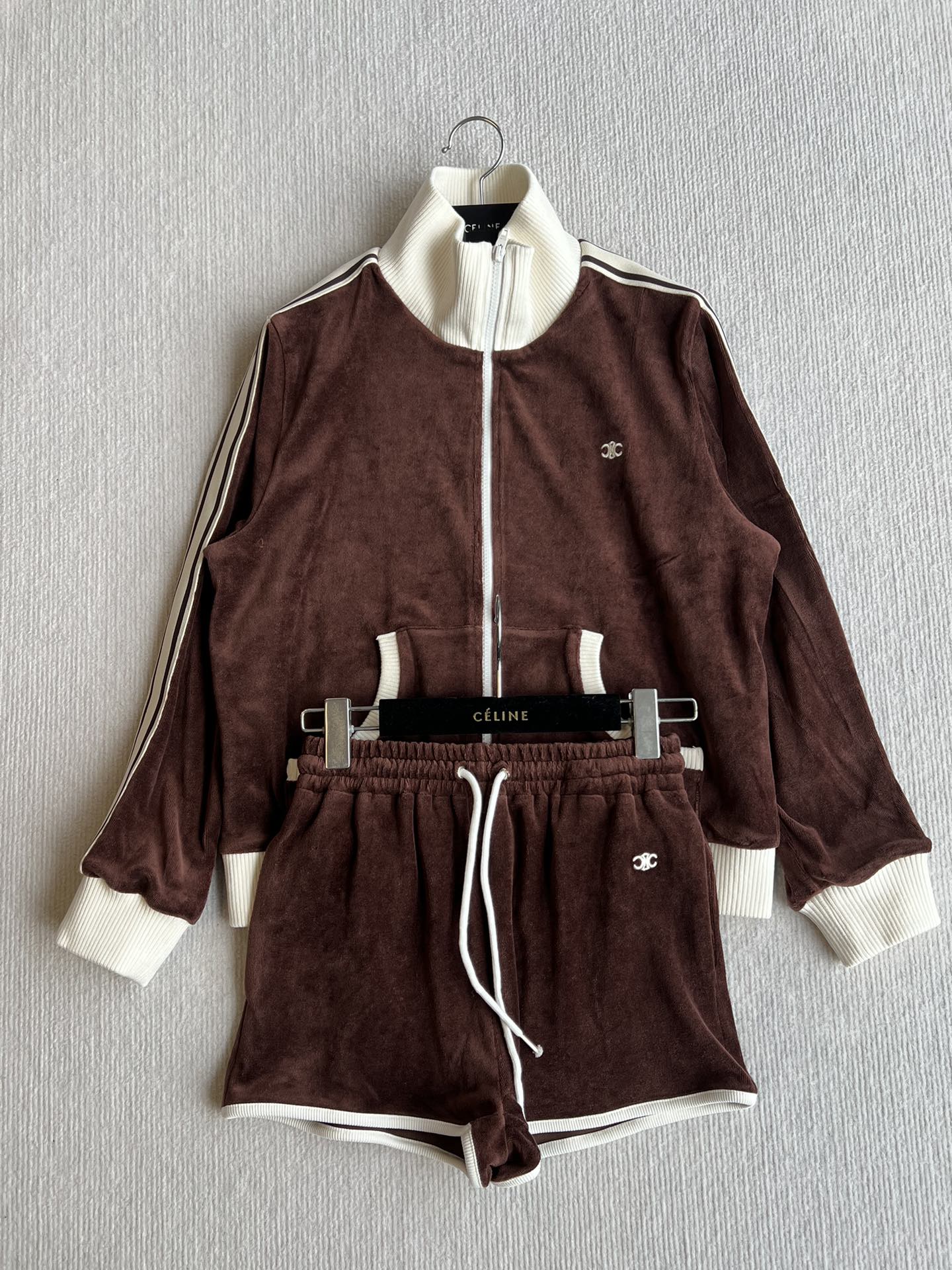 CELINE VELVET DRAWSTRING WAIST SHORTS 275633