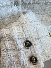 CC 2025 Vest Beige Apricot Tweed Fabric