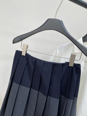 MIUMIU PLEATED LOW-BACK SIDE-SLIT MIDI SKIRT 275985