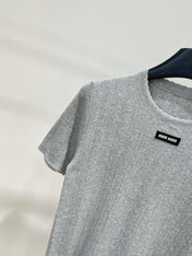 MIUMIU CREW NECK SHORT SLEEVE KNIT TOP 273085