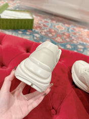 GG RHYTON LOGO TRAINER WHITE CALFSKIN