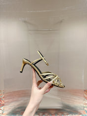 TRIOMPHE SANDAL 85 MM IN GOLD LAMBSKIN