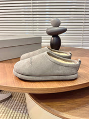 BALENCIAGA 25S AURALEE SLIP-ON 25 MM IN GREY SUEDE