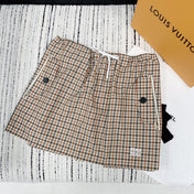 MIUMIU PLAID ELASTIC WAIST SKIRT 228067