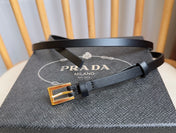 PRADA 25S BELT 10 MM IN BLACK CALFSKIN 598372