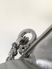 CHANEL 25S HOBO BAG 30 CM IN SILVER SMOOTH CALFSKIN
