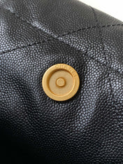 CHANEL BAG 25S 37 CM IN BLACK LAMBSKIN WITH GOLD HARDWARE