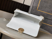 CHANEL 25S KELLY BAG 18 IN WHITE CAVIAR LEATHER WITH GOLD HARDWARE