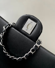 CHANEL 26S CLASSIC FLAP BAG 20 IN BLACK AND WHITE CRYSTAL