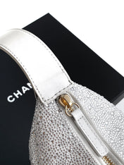 CHANEL 25S SHOPPING BAG 18 CM IN SILVER RHINESTONE-STUDDED