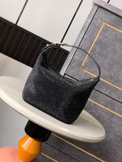 CHANEL 25S SHOPPING BAG 18 CM IN BLACK RHINESTONE-STUDDED