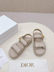 DIOR BACK-STRAP SANDALS 25S IN LIGHT BEIGE CALFSKIN