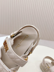 DIOR BACK-STRAP SANDALS 25S IN LIGHT BEIGE CALFSKIN
