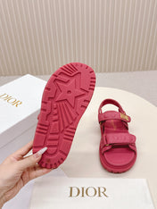 DIOR BACK-STRAP SANDALS 25S IN DARK PINK CALFSKIN