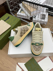 GG SNEAKER WITH DIAMOND IN IVORY SUEDE AND CANVAS