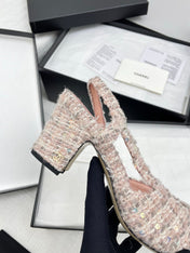 CC SLINGBACK 25S 65 MM IN LIGHT PINK TWEED