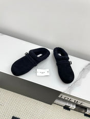 ALAIA 26S MULE IN BLACK SUEDE AND WOOL