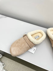 ALAIA 26S MULE IN BEIGE SUEDE AND WOOL