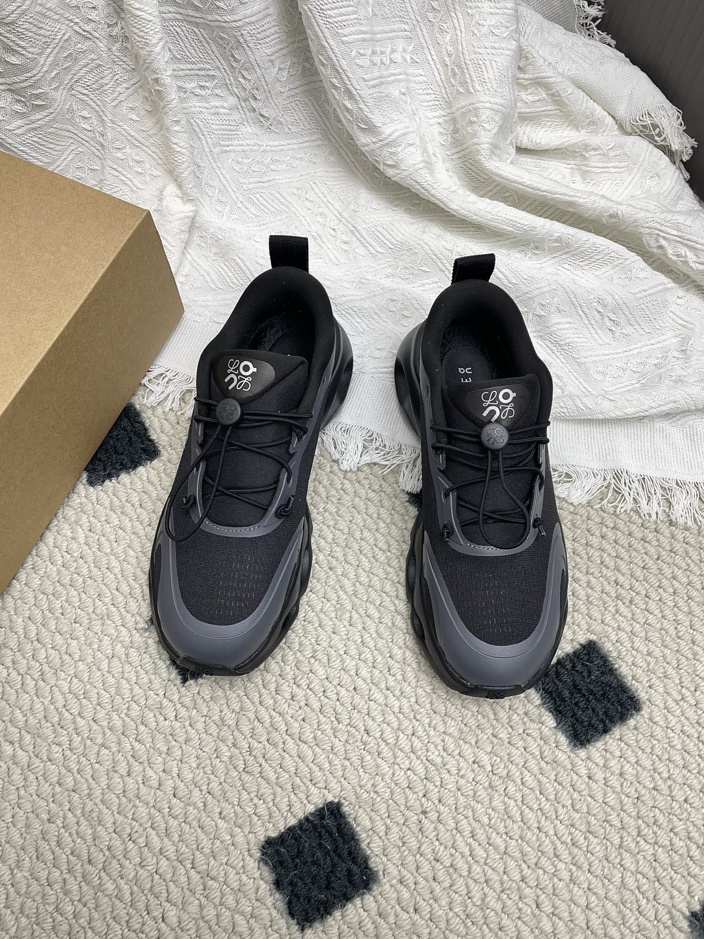 LOEWE 26S CLOUDSOLO SNEAKERS IN BLACK RECYCLED POLYESTER
