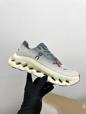 LOEWE 26S CLOUDTILT SNEAKER IN DARK GRAY AND WHITE RECYCLED POLYESTER