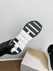 LOEWE 26S CLOUDTILT SNEAKER IN BLACK AND WHITE RECYCLED POLYESTER
