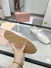 RUCHES NAPPA BALLERINAS IN OFF WHITE SUEDE