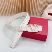 Vlogo White Leather Buckle 40mm White