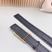 Vlogo Black Leather Buckle 40mm Black