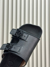 LOEWE 26S EASE SLIDE IN BLACK CALFSKIN