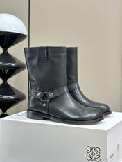 LW CAMPO BIKER BOOT BLACK CALFSKIN