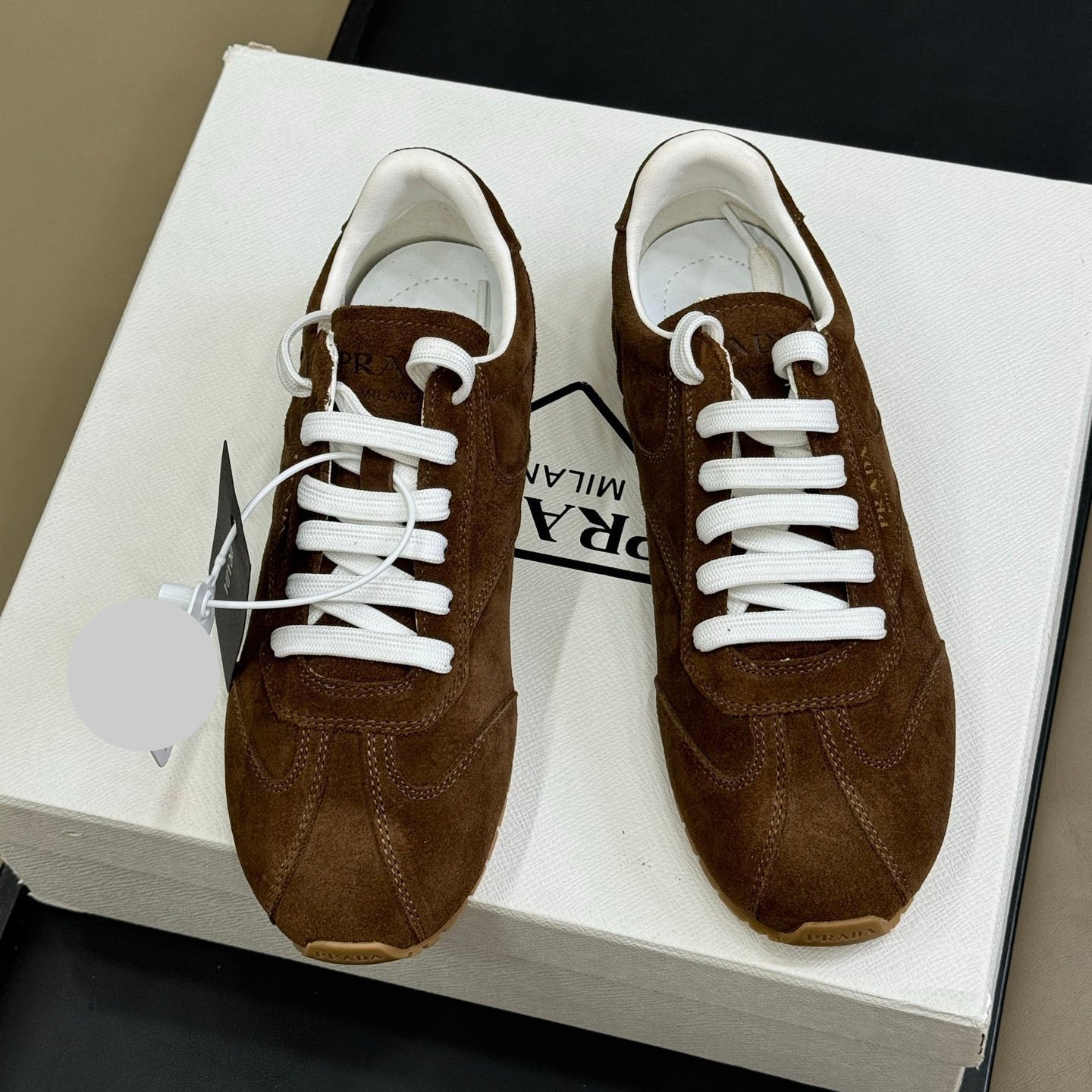 PRADA 25S SNEAKER IN BROWN SUEDE STYLE 9