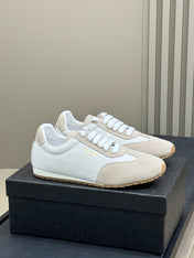 PRADA 25S SNEAKER IN WHITE MIX BEIGE SUEDE STYLE 5