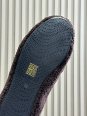 ALAIA 25S SHEARLING COZY SLIPPERS IN DARK BROWN