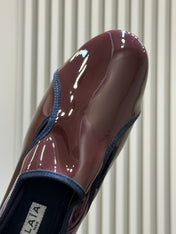 ALAIA 26S FLAT LOAFERS IN BROWN GLOSSY LAMBSKIN