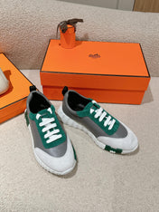 MAINLAND SNEAKER IN PALE GRAY SUEDE AND MOUSE GRAY CALFSKIN