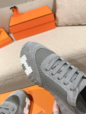 MAINLAND SNEAKER IN MOUSE GRAY SUEDE AND BREATHABLE MESH FABRIC