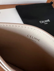 CELINE 25S CARD HOLDER WITH TRIOMPHE LOGO 11 IN NUDE CALFSKIN