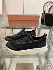 SNEAKER IN BLACK CANVAS MIX SUEDE WITH LAMBSKIN